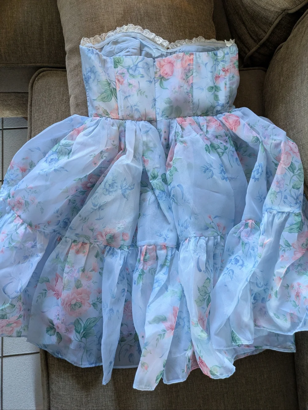 Selkie Light Blue Mrs Darcy Corset Dress (S) - Picture 2 of 3